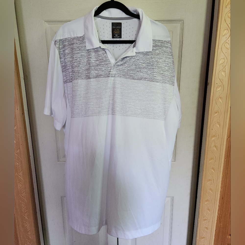 Tasso Elba White Polo with Gray Accents